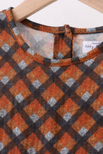 Premium brown plaid muslin dress - ARIA KIDS