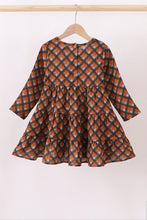 Premium brown plaid muslin dress - ARIA KIDS