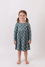 Premium forest reindeer print bamboo dress - ARIA KIDS