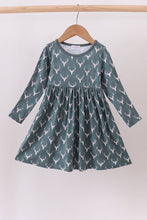 Premium forest reindeer print bamboo dress - ARIA KIDS