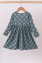 Premium forest reindeer print bamboo dress - ARIA KIDS