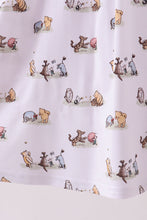 Premium blue character print bamboo dress - ARIA KIDS