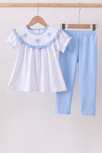 Premium blue snow bow pants set - ARIA KIDS