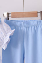 Premium blue snow bow pants set - ARIA KIDS