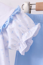 Premium blue snow bow pants set - ARIA KIDS