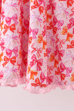 Premium berry blossom bows ruffle bamboo dress - ARIA KIDS