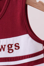Premium Maroon Go Dawgs Mississippi embroidery ruffle dress - ARIA KIDS