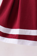Premium Maroon Go Dawgs Mississippi embroidery ruffle dress - ARIA KIDS