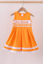 Premium Orange Tennessee Go Team embroidery ruffle dress - ARIA KIDS