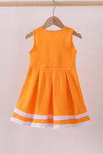 Premium Orange Tennessee Go Team embroidery ruffle dress - ARIA KIDS