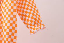 Orange Tennessee puppy bow embroidery checkered bubble - ARIA KIDS