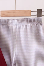Premium Maroon Georgia bulldog bow embroidery ruffle pants set - ARIA KIDS