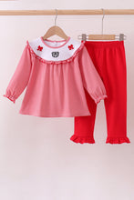 Premium Red Georgia bulldog embroidery ruffle pants set - ARIA KIDS