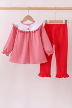 Premium Red Georgia bulldog embroidery ruffle pants set - ARIA KIDS