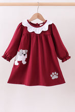 Premium Maroon Georgia bulldog applique dress - ARIA KIDS