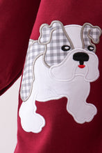Premium Maroon Georgia bulldog applique dress - ARIA KIDS