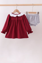 Premium Maroon Georgia bulldog applique bloomer set - ARIA KIDS