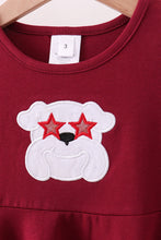 Premium Maroon Georgia bulldog applique dress - ARIA KIDS