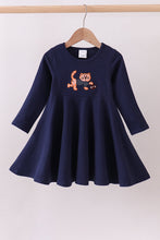 Premium Navy Clemson tiger applique dress - ARIA KIDS