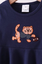 Premium Navy Clemson tiger applique dress - ARIA KIDS