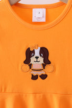 Premium Orange Tennessee puppy applique dress - ARIA KIDS