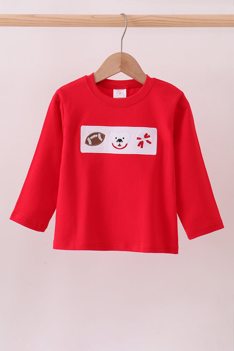 Premium Red Georgia bulldog embroidery top - ARIA KIDS