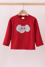 Premium Maroon Alabama elephant applique top - ARIA KIDS
