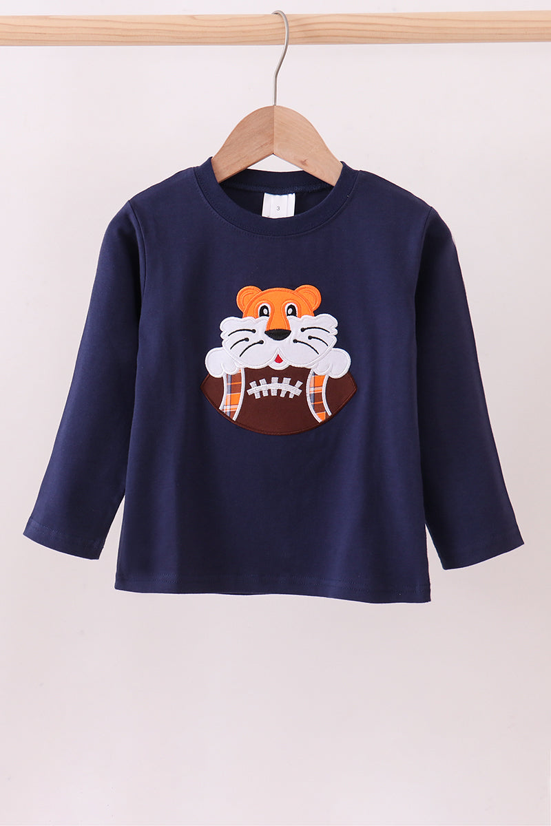 Premium Navy Auburn tiger applique top - ARIA KIDS