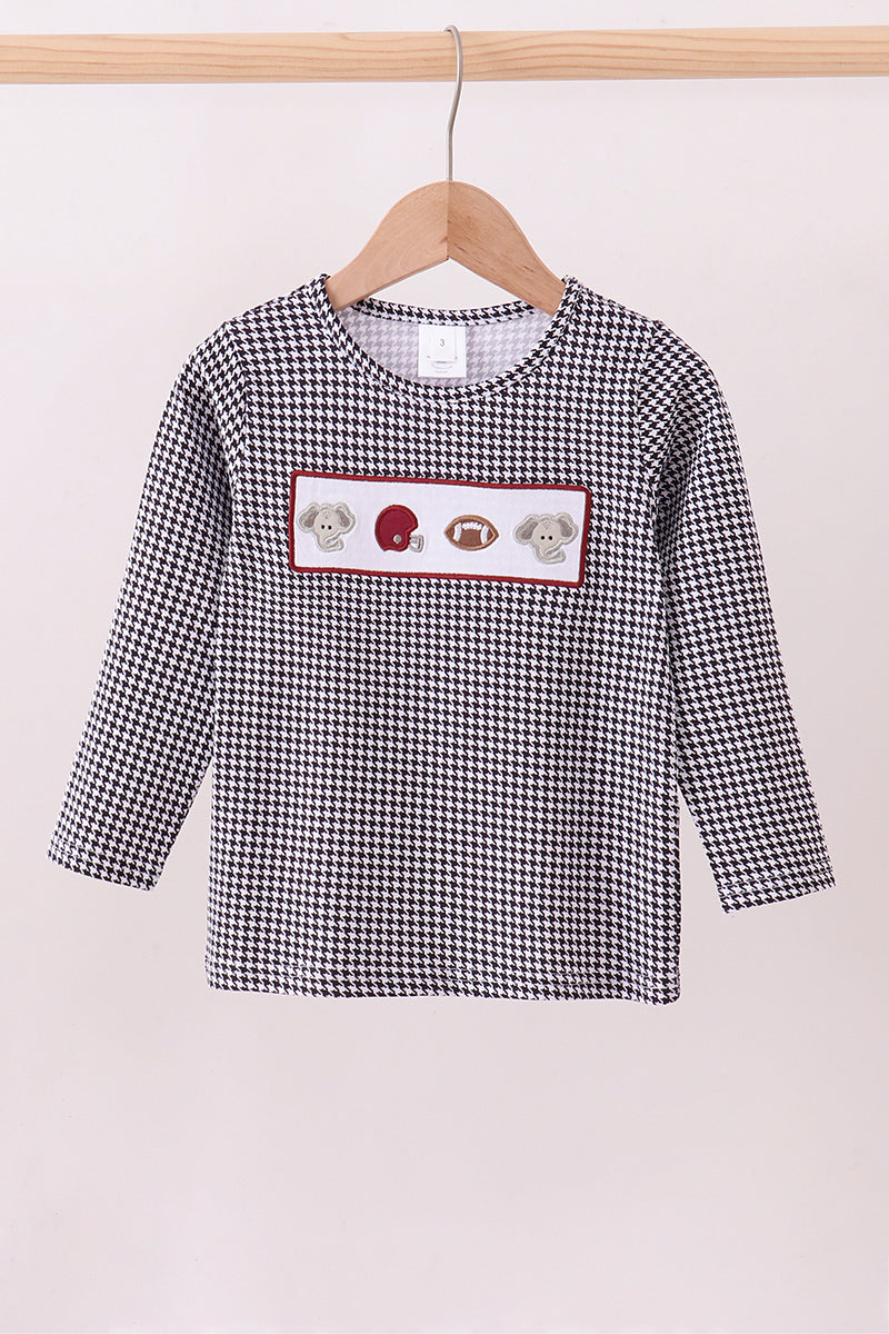 Premium Black Alabama elephant embroidery top - ARIA KIDS