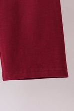Premium Maroon Mississippi stripe bulldog embroidery pants set - ARIA KIDS