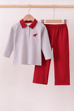 Premium Maroon Alabama elephant embroidery pants set - ARIA KIDS