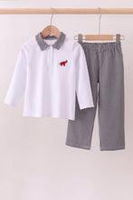 Premium White Alabama elephant embroidery pants set - ARIA KIDS