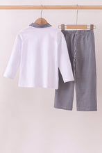 Premium White Alabama elephant embroidery pants set - ARIA KIDS