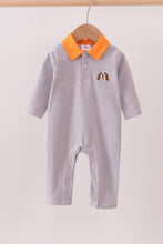 Premium Gray Tennessee Puppy embroidery stripe romper - ARIA KIDS