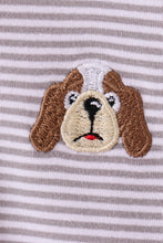 Premium Gray Tennessee Puppy embroidery stripe romper - ARIA KIDS