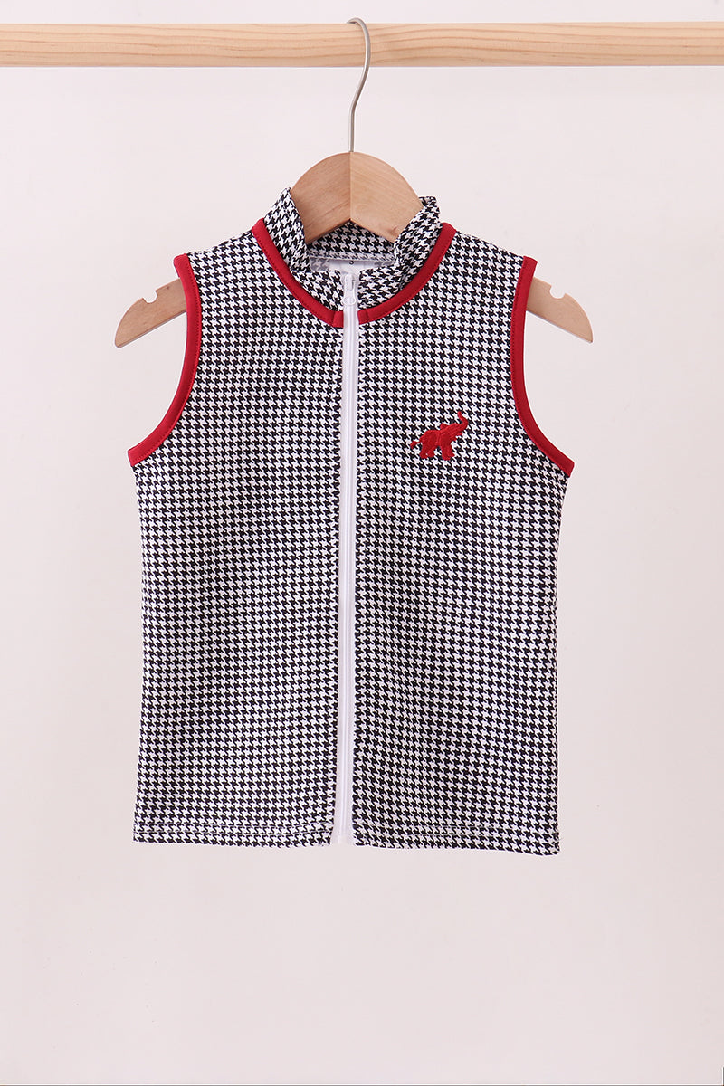 Premium Black Alabama elephant embroidery vest - ARIA KIDS
