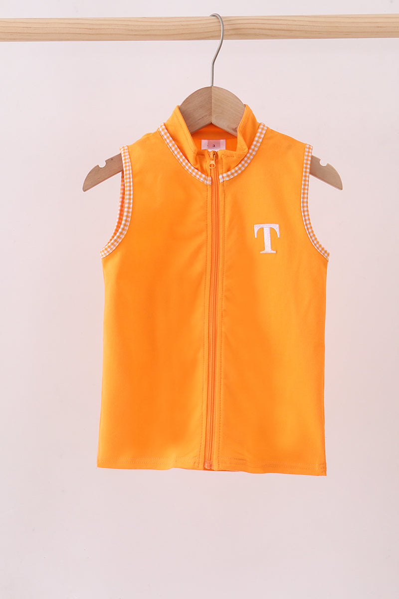 Premium Orange Tennessee embroidery vest - ARIA KIDS