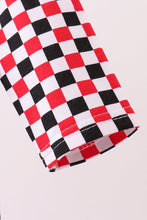 Checkered Georgia dog applique ruffle bubble - ARIA KIDS