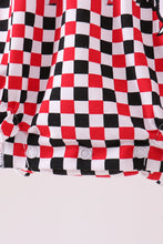 Checkered Georgia dog applique ruffle bubble - ARIA KIDS