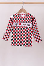 Checkered Georgia dog embroidery top - ARIA KIDS
