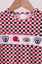 Checkered Georgia dog embroidery top - ARIA KIDS