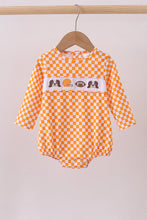 Orange Tennessee puppy bow embroidery checkered bubble - ARIA KIDS