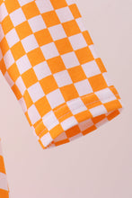 Orange Tennessee puppy bow embroidery checkered bubble - ARIA KIDS