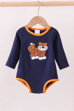 Premium Navy Auburn tiger applique bubble - ARIA KIDS