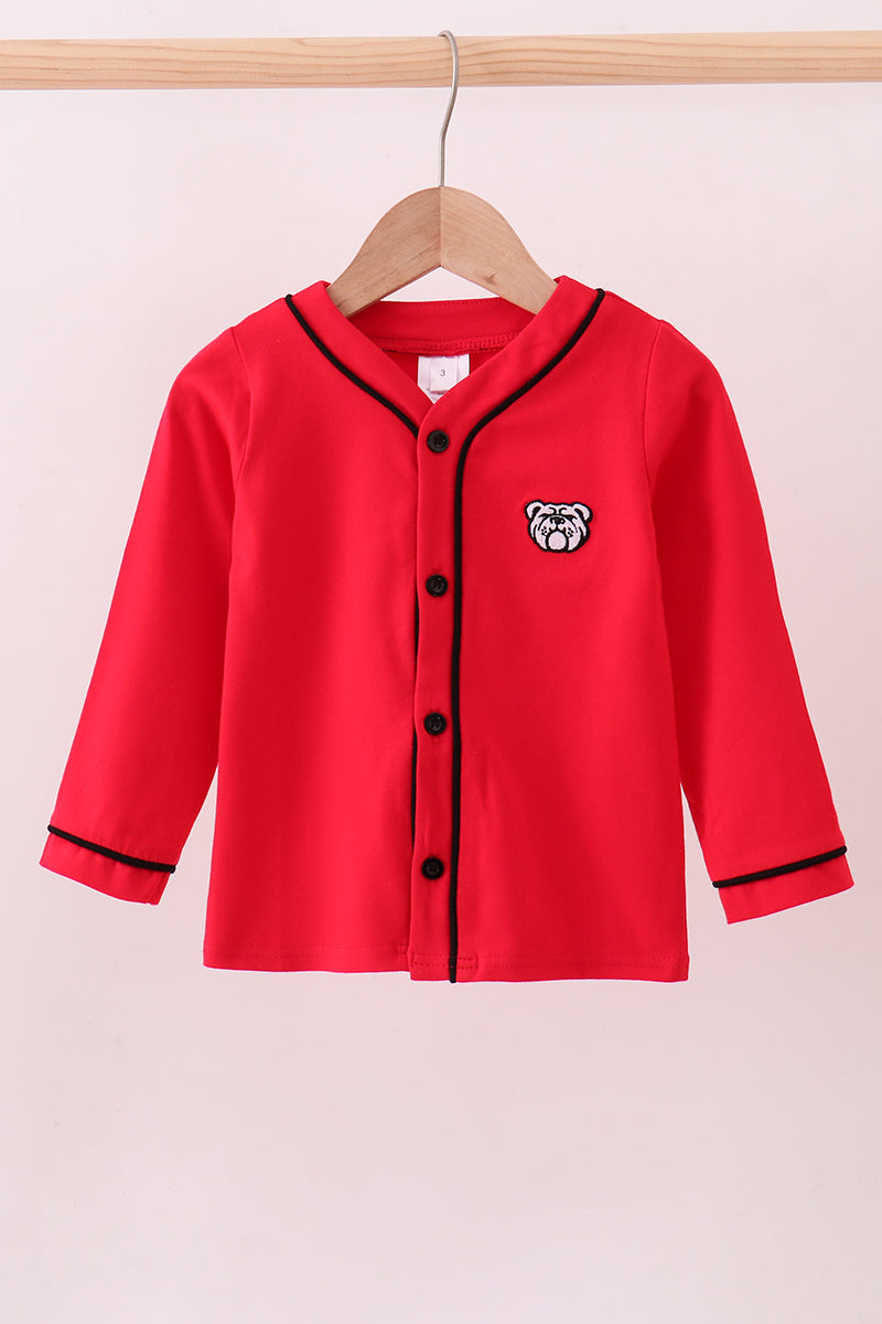 Premium Red Georgia bulldog embroidery cardigan - ARIA KIDS