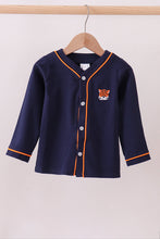 Premium Navy Auburn tiger embroidery cardigan - ARIA KIDS