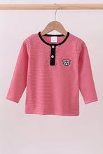 Premium Red Georgia bulldog embroidery stripe top - ARIA KIDS
