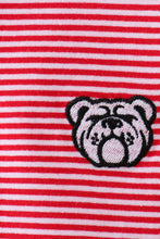Premium Red Georgia bulldog embroidery stripe top - ARIA KIDS