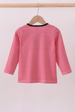 Premium Red Georgia bulldog embroidery stripe top - ARIA KIDS