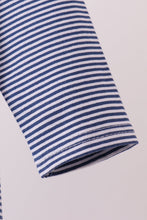Premium Blue Auburn stripe tiger top - ARIA KIDS